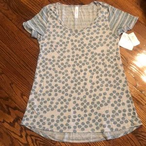 Gray and Blue Lularoe Classic T Size XS NWT